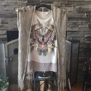 Butterfly tank top with shawl